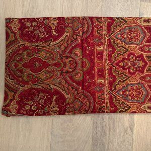 POTTERY BARN Cotton/Linen Red Paisley LUMBAR Pillow Cover 16x26